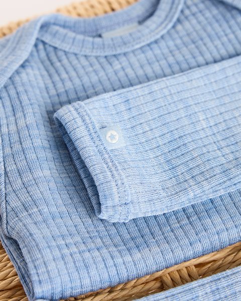 Smallstuff - Baby Body Merinowolle "Light Nature" blau