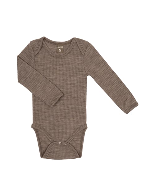 Warmes Babybody aus 100% Merinowolle ist perfekt für die kalte Tage von Smallstuff.
