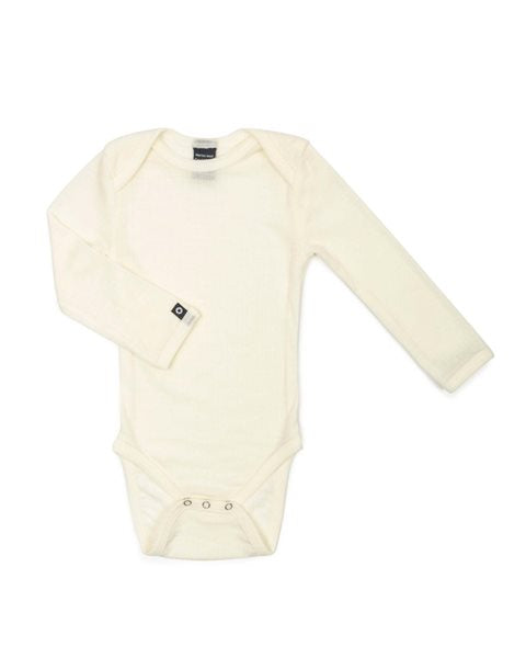 Warmes Babybody aus 100% Merinowolle ist perfekt für die kalte Tage von Smallstuff.
