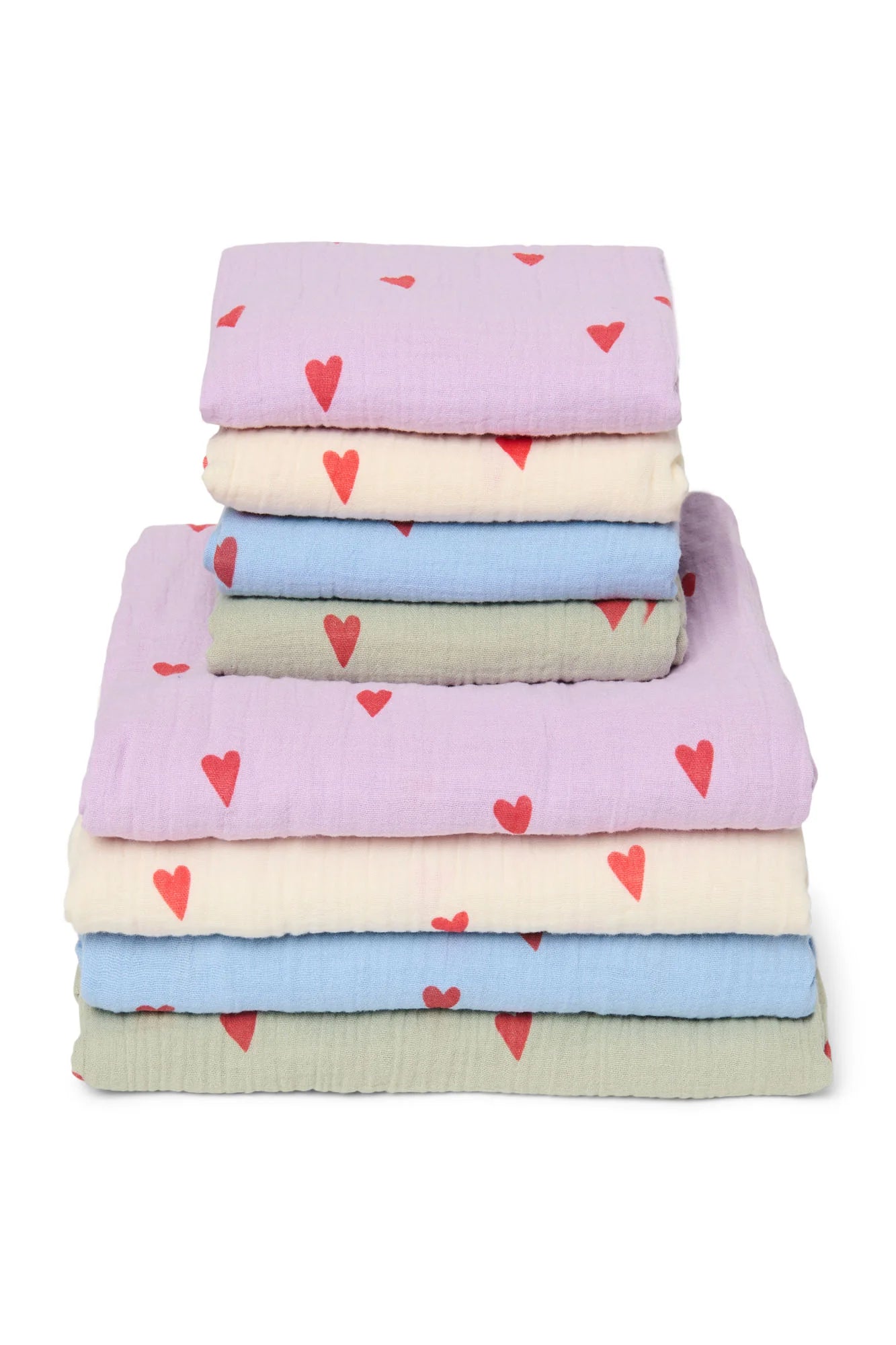 Studio Noos - Babyswaddle Herz 70cm aus Baumwolle (bio) grün