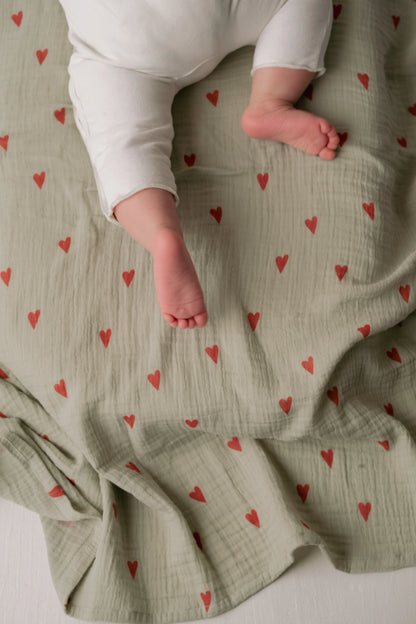 Studio Noos - BabySwaddle 120cm x 120cm aus Baumwolle (bio) grün