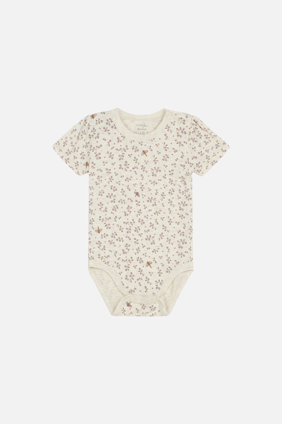 Hust &amp; Claire - Baby Bambusbody BonniHust &amp; Claire - Baby Bambusbody natur mit Blumen