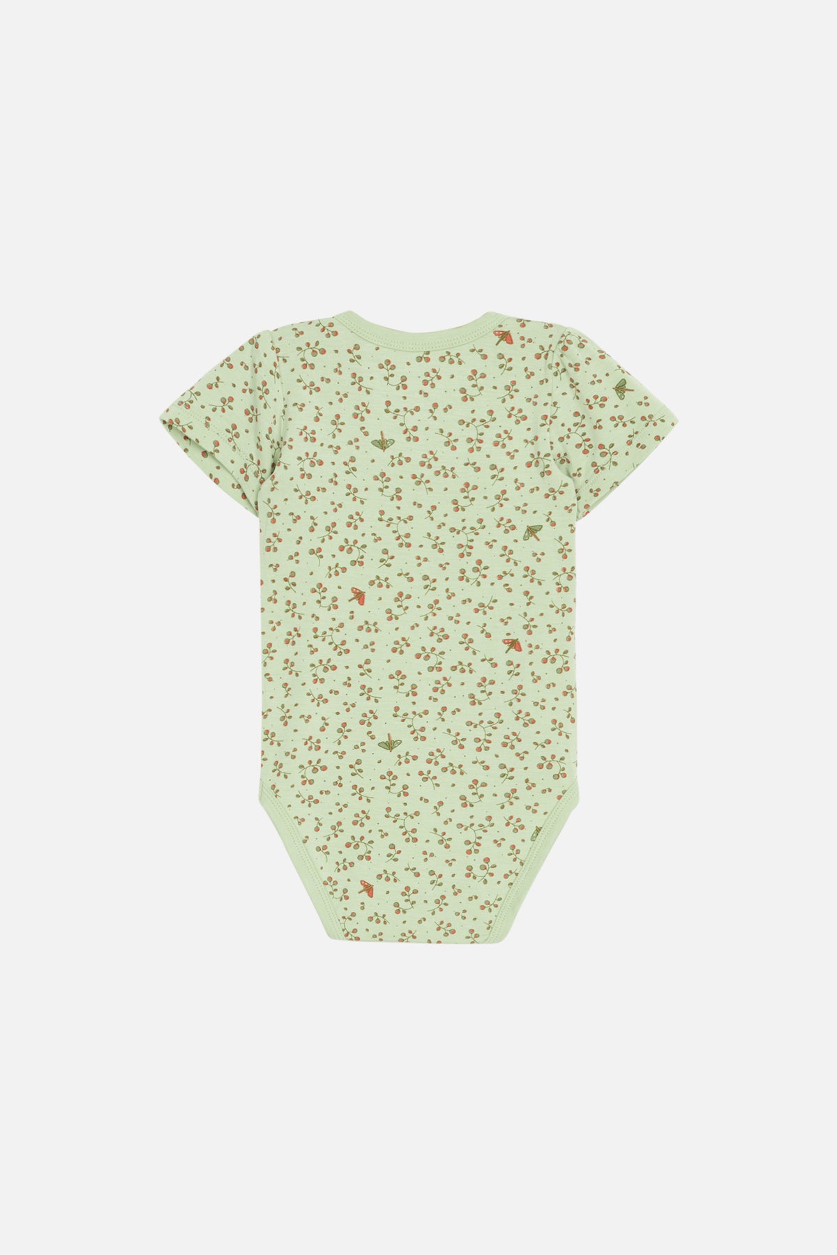 Hust &amp; Claire - Baby Bambusbody kurzarm hellgrün mit Blumen