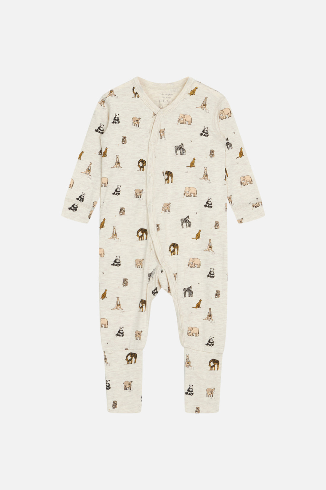 Hust &amp; Claire - Baby Bambusstrampler Mulle natur Safariprint