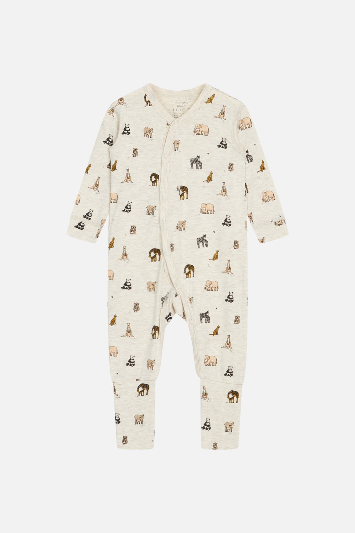 Hust &amp; Claire - Baby Bambusstrampler Mulle natur Safariprint
