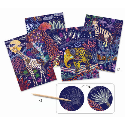 Djeco - Bastelset Kratzbilder Reicher Dschungel - AURYN Shop