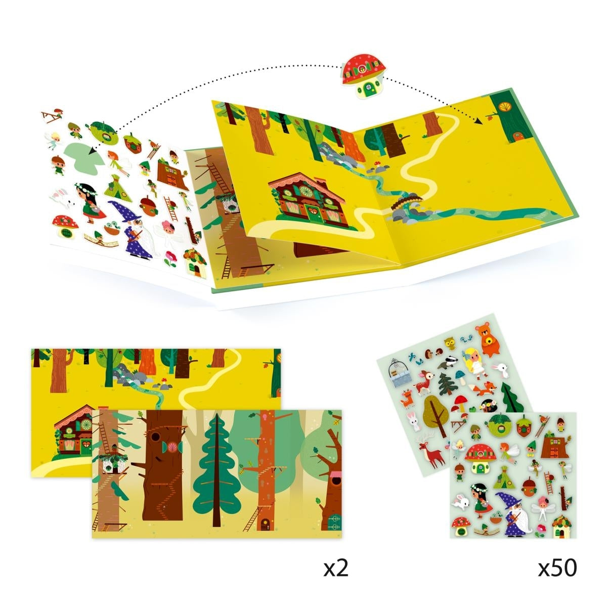 Stickerbuch Zauberwald, fair produziert von Djeco