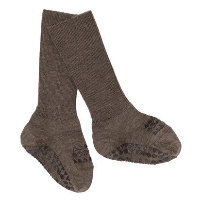 Stoppersocken Wolle braun, produziert in Europa von Go Baby Go