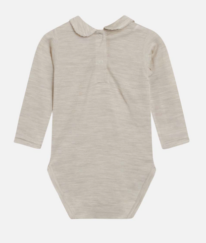 Hust &amp; Claire - Baby Body Langarm mit Kragen in weiß - AURYN Shop