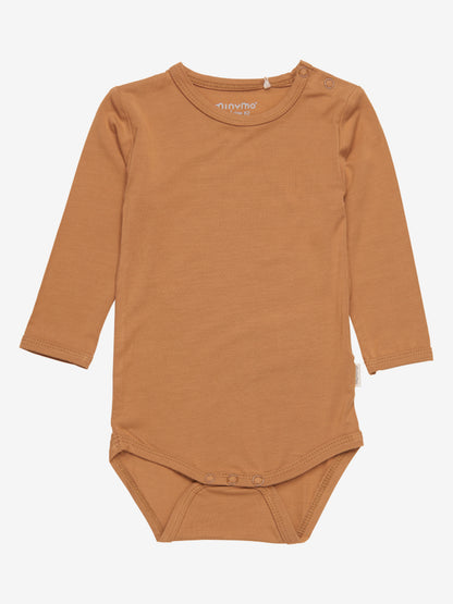 Minymo - Babybody Bambus langarm hellbraun
