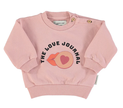 Kinder Sweatshirt light pink love journal Print aus Baumwolle