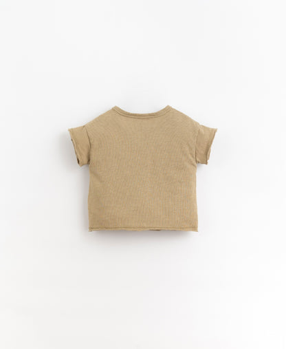 Play Up - Baby T-Shirt mit Brusttasche camel Biobaumwolle