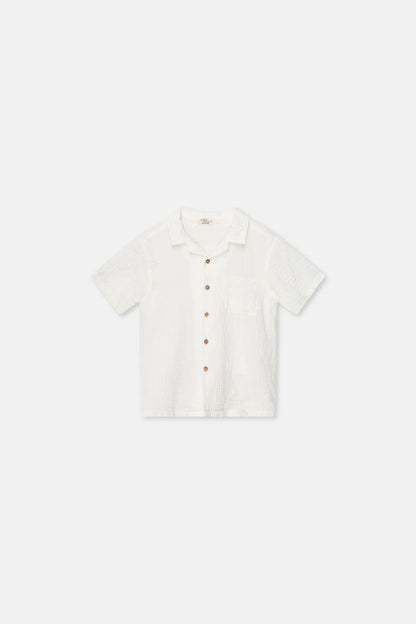 My Little Cozmo - Kinderhemd Muslin natur Biobaumwolle